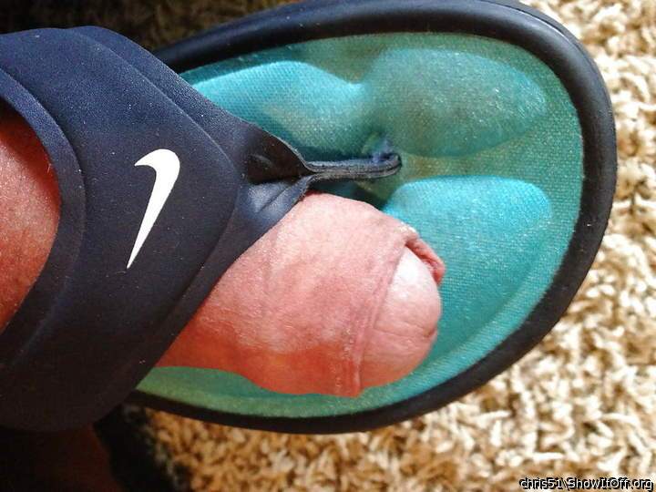 Wife sandals and my dick
