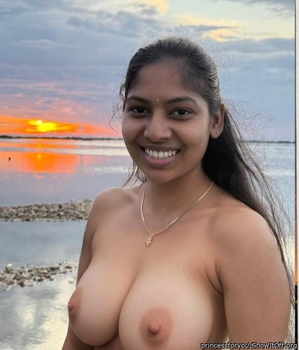 South Indian housewife enjoying the sunset
